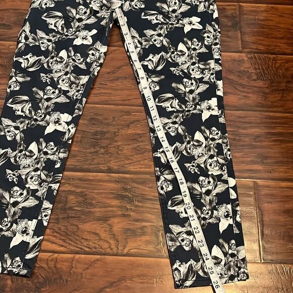 7 For All Mankind Jen 7 Blue Floral Cropped Skinny Pants Boho Feminine Modern - Picture 4 of 11